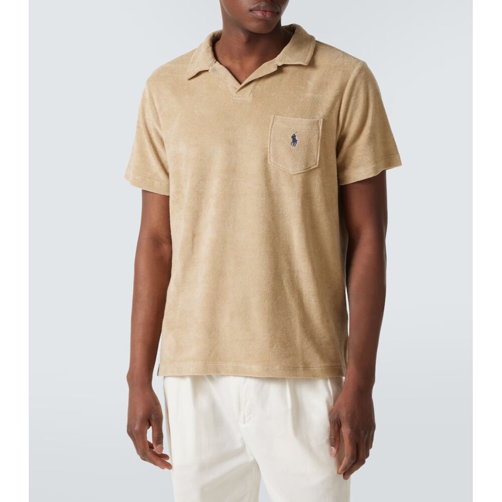 Polo Ralph Lauren Men's Cotton-blend terry polo shirt Coastal Beige Large